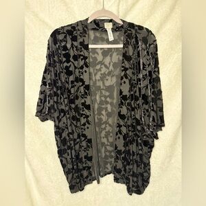 A New Day Black Floral Wrap